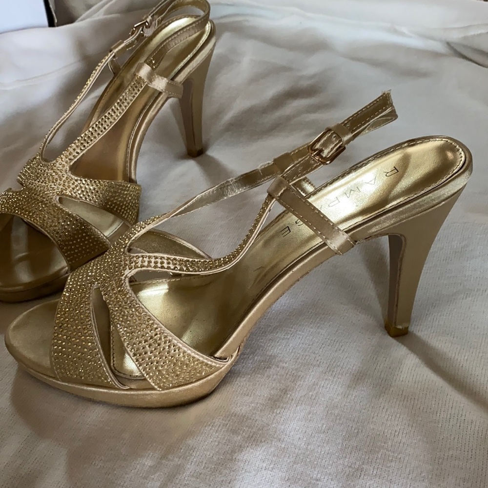 Prom or homecoming gold shoes
